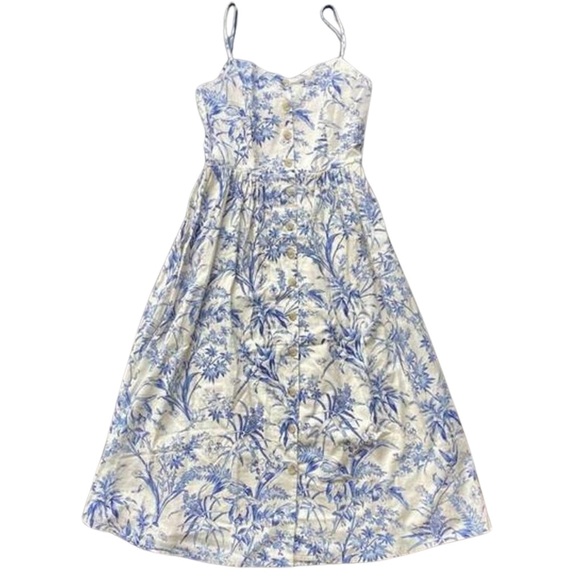 H&M Blue and White Midi Sundress, size Medium - Picture 1 of 11
